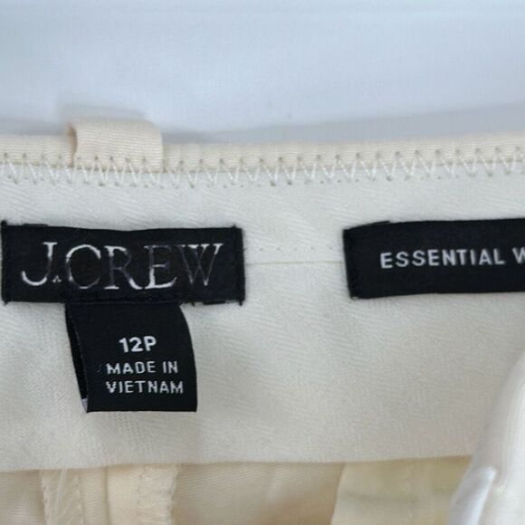 NWT J. Crew Womens Ivory High Rise Essential Wide Leg Pant Size 12P - Picture 4 of 15